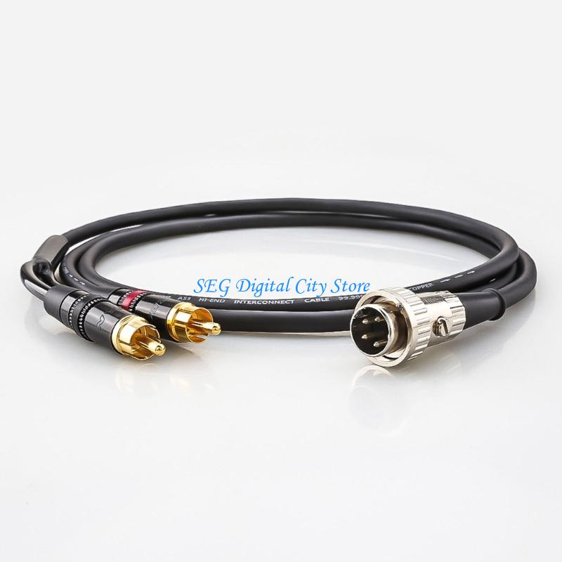 Audio Music Production - U75B Hochleistungs-4-Pin-DIN-auf-2RCA-Akustikverbindungskabel mit verkupferter Maschenabschirmung für