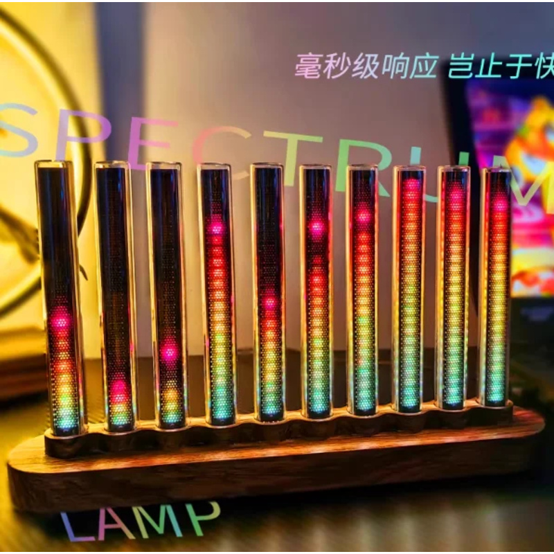 Audio Youtube Music Free - Audio-Licht, schallaktiviertes Licht, Musik-Spektrum-Pseudo-Nixie-Röhren-Rhythmuslicht, Cyberpunk-Geschenk für