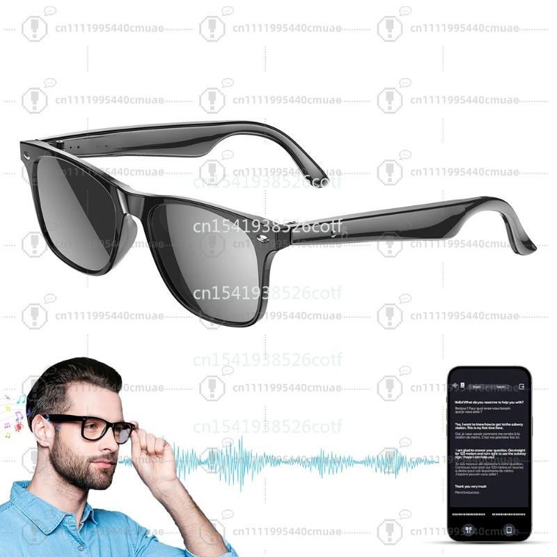Audio Music Ai - 2025 W100 Musik-Sonnenbrille mit KI, Freisprechfunktion,