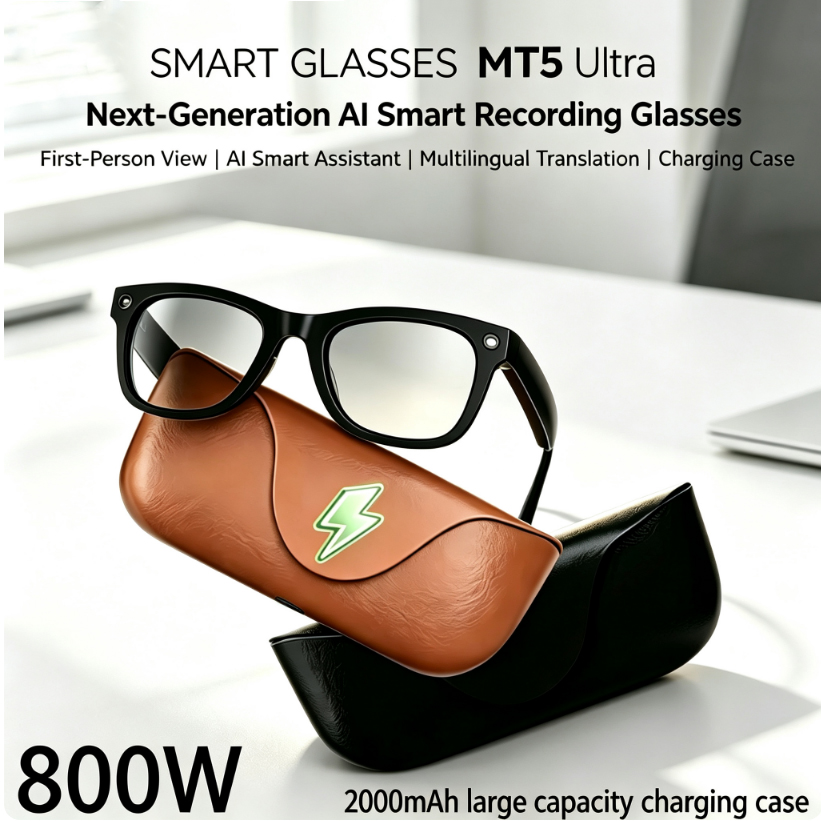 Audio Music Ai - 2026 KI-Smart-Brille HD 800W Anti-Shake-Kamera KI-Dialog