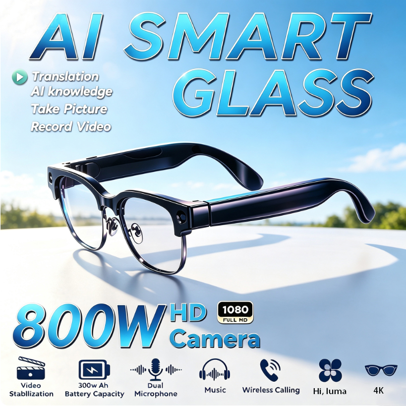 Audio Music Ai - 800W HD Pixel Smart-Brille für Männer