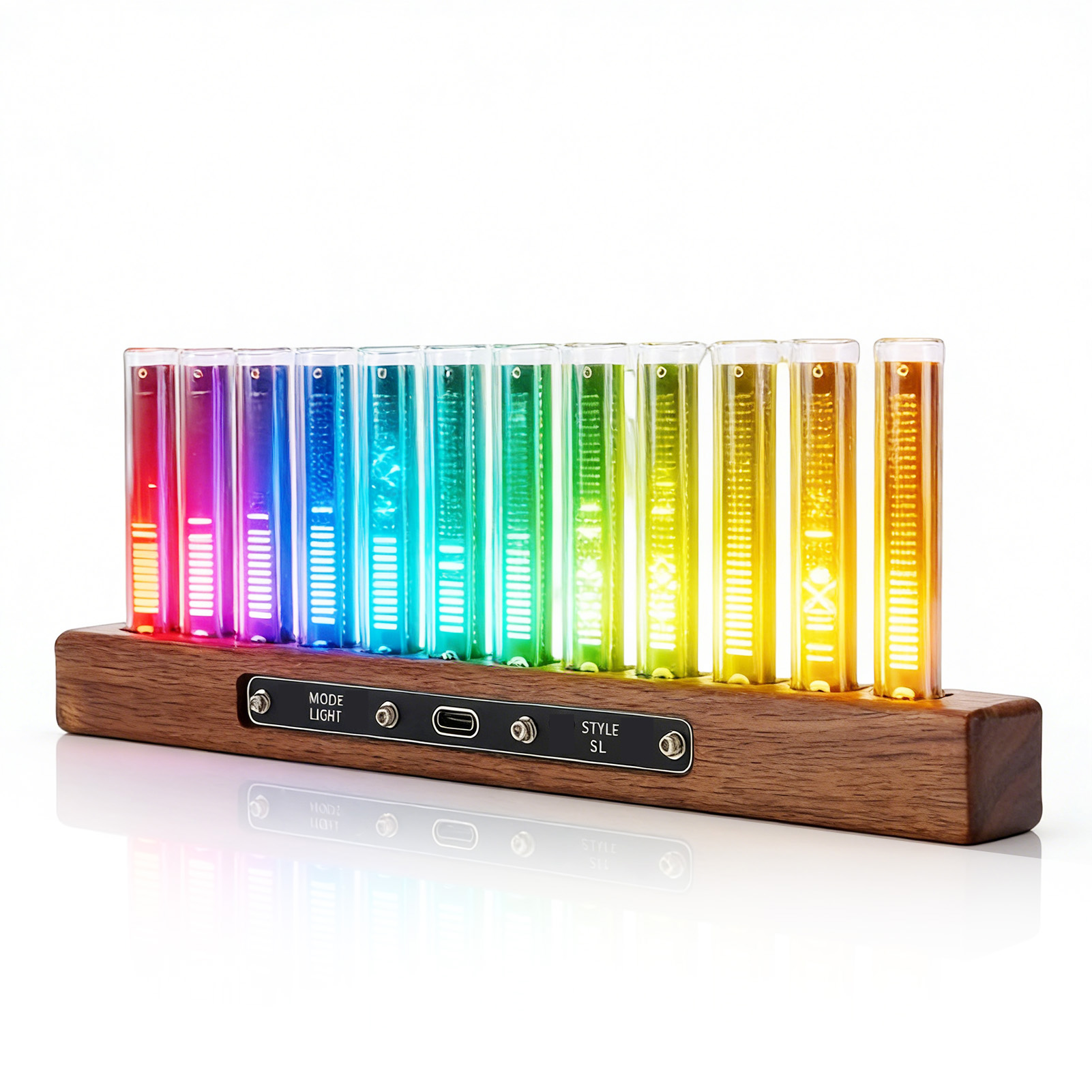 Audio Youtube Music Free - LED-Musik-Spektrum-Anzeige Heim-Audio-Analysator Hochempfindliche Musik-Rhythmus-Lichtleiste mit 12