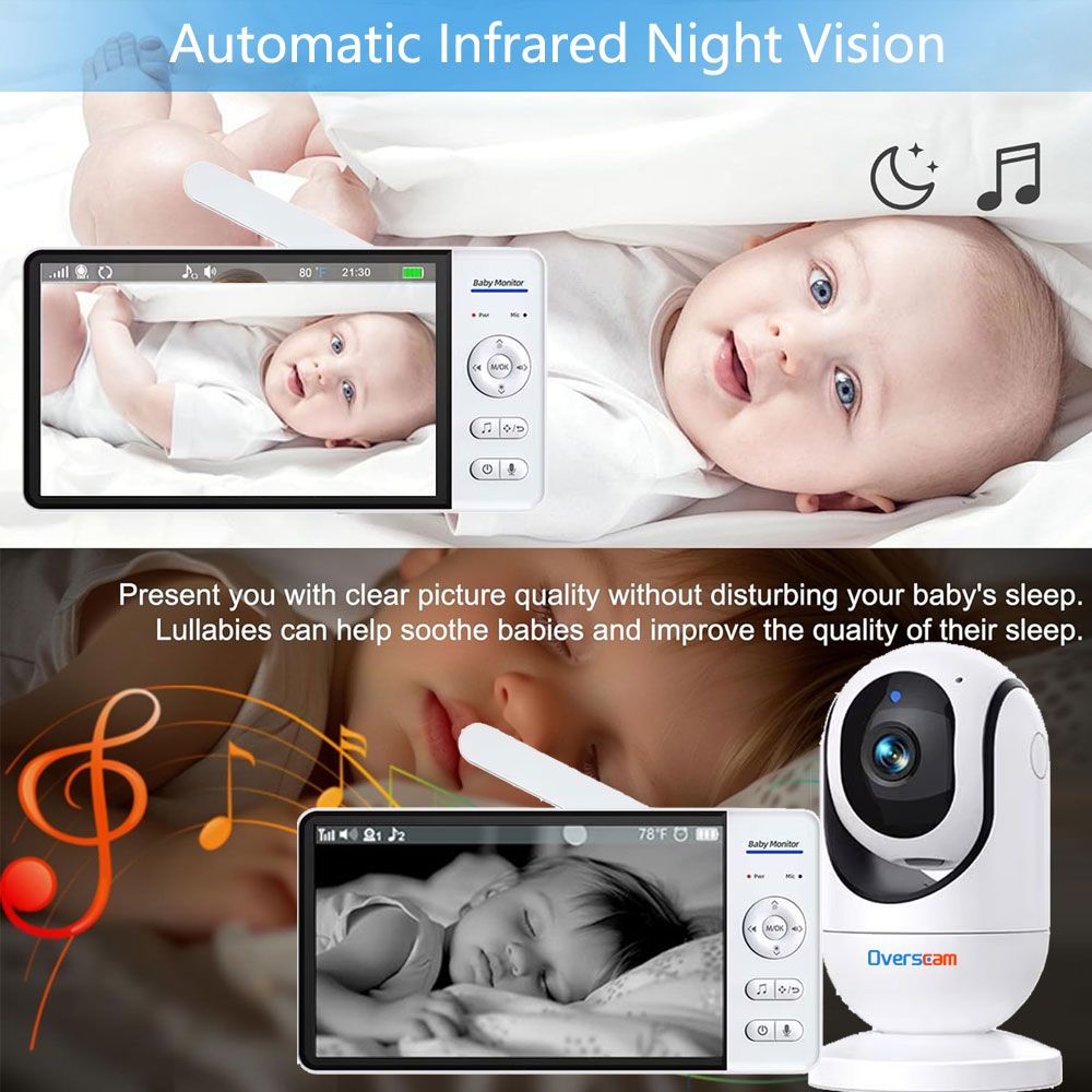 7,0-Zoll-Bildschirm Babyphone  – Audio Detect Music Bewertung und Preis
