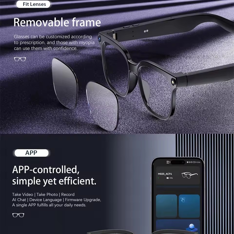 M02S KI-Smart-Brille mit 8MP-K – Audio Music Ai Bewertung und Preis
