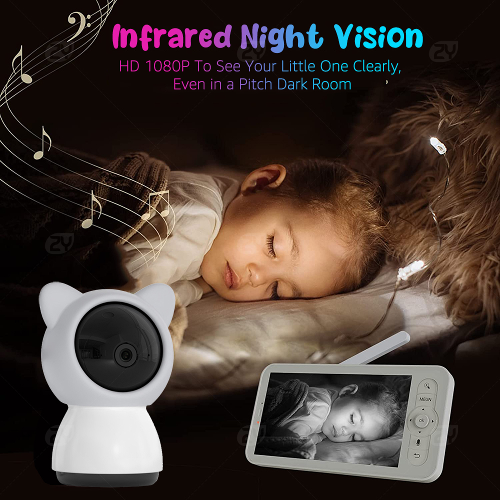 WiFi-Babyphone mit APP, 5-Zoll – Audio Detect Music Bewertung und Preis
